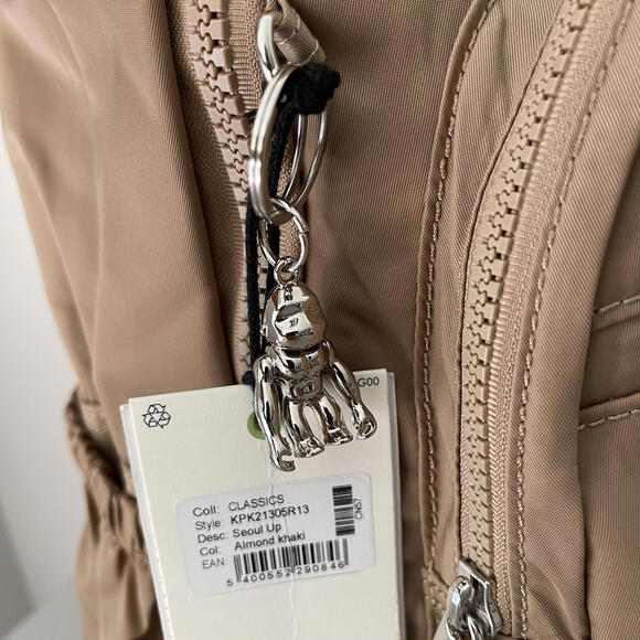 Kipling Seoul up 15" laptop Large Backpack in Almond Khaki NWT - Picture 5 of 10